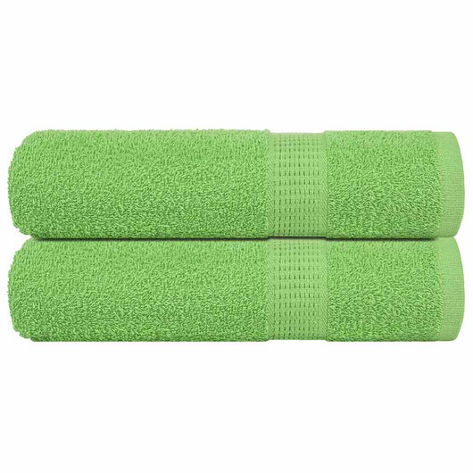 Asciugamani da Bagno 2 pz Verde Mela 100x150 cm 360 g/mÂ² Cotone