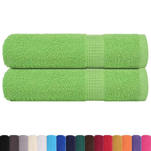 Asciugamani da Bagno 2 pz Verde Mela 100x150 cm 360 g/mÂ² Cotone