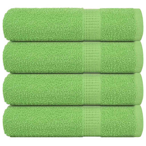 Asciugamani da Bagno 4 pz Verde Mela 100x150 cm 360 g/m² Cotone