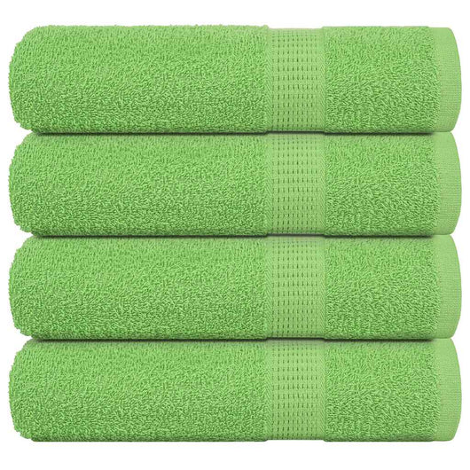 Asciugamani da Bagno 4 pz Verde Mela 100x150 cm 360 g/m² Cotone
