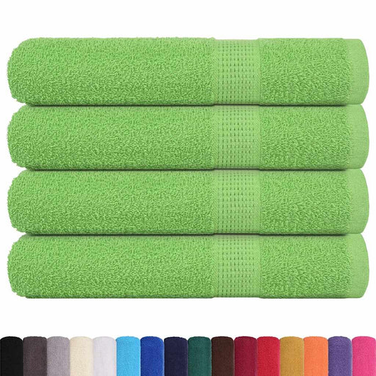 vidaXL Asciugamani per Sauna 4 pz Verde Mela 80x200 cm 360 g/m² Cotone