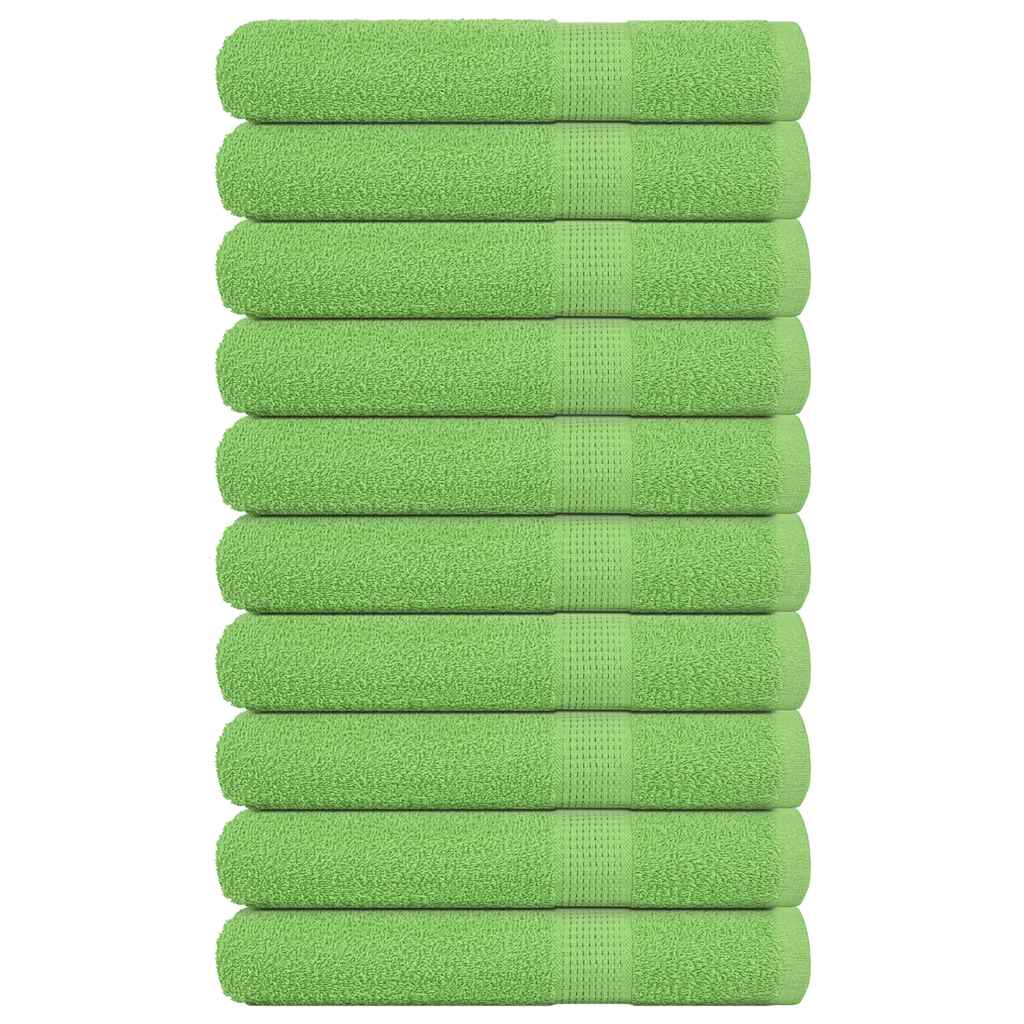 Asciugamani 10 pz Verde Mela 100x200 cm 360 g/mÂ² 100% Cotone