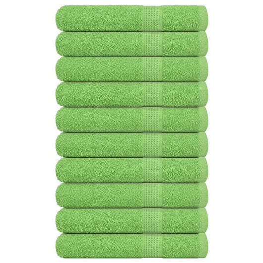 Asciugamani 10 pz Verde Mela 100x200 cm 360 g/mÂ² 100% Cotone