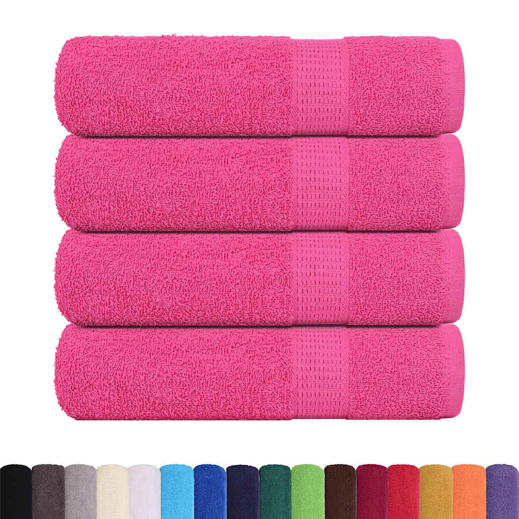 vidaXL Asciugamani 4 pz Rosa 50x100 cm 360 g/m² 100% Cotone