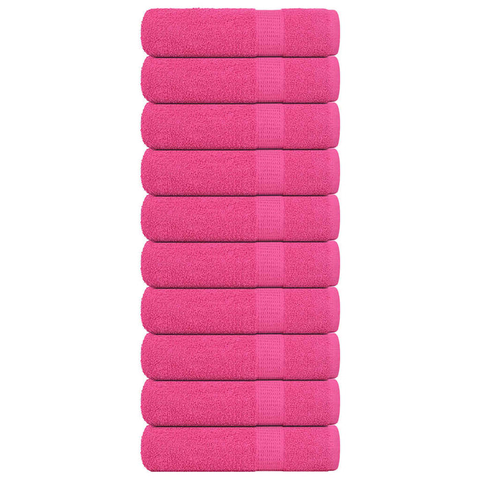 Asciugamani da Bagno 10 pz Rosa 100x150 cm 360 g/m² 100% Cotone