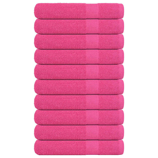 Asciugamani 10 pz Rosa 100x200 cm 360 g/m² 100% Cotone