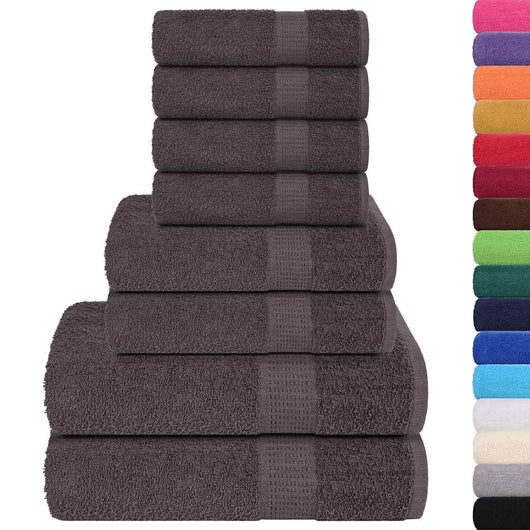 Set Asciugamani 8 pz Antracite 360 gsm 100% Cotone