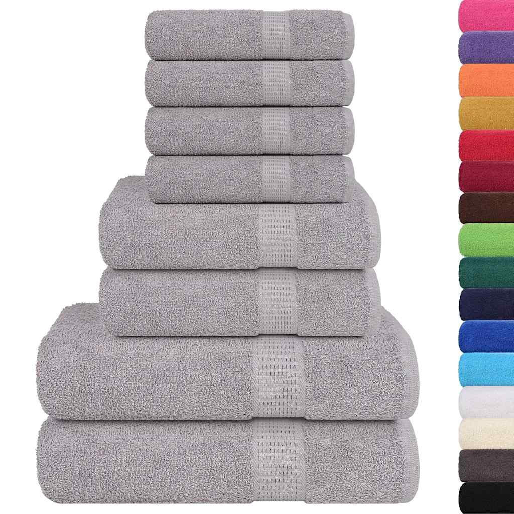 Set Asciugamani 8 pz Grigio 360 gsm 100% Cotone