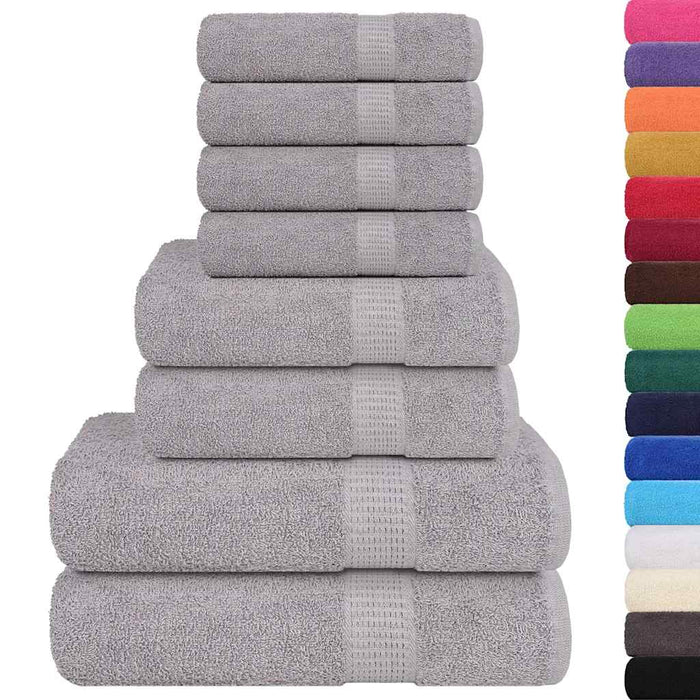 Set Asciugamani 8 pz Grigio 360 gsm 100% Cotone