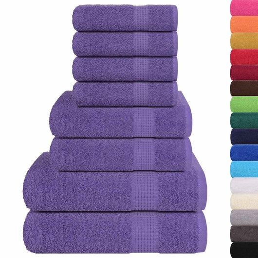 Set Asciugamani 8 pz Viola 360 gsm 100% Cotone 137070