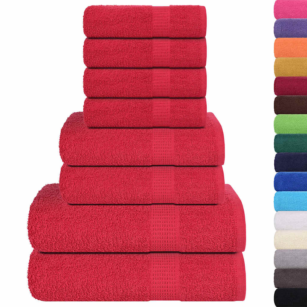 vidaXL Set Asciugamani 8 pz Rossi 360 gsm 100% Cotone