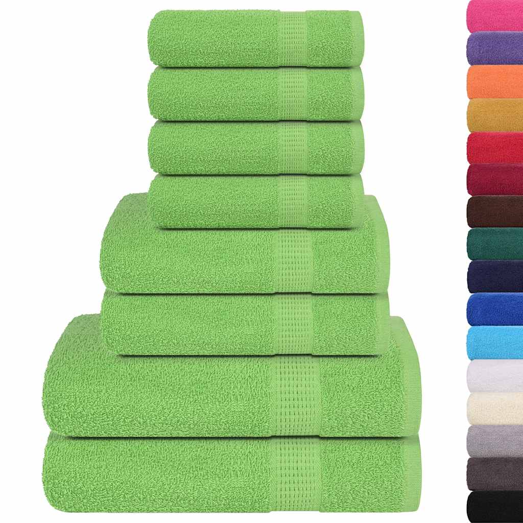 vidaXL Set Asciugamani 8 pz Verdi 360 gsm 100% Cotone