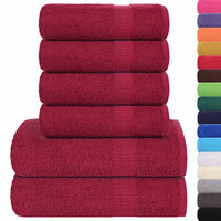 Set Asciugamani 8 pz Bordeaux 360 gsm 100% Cotone