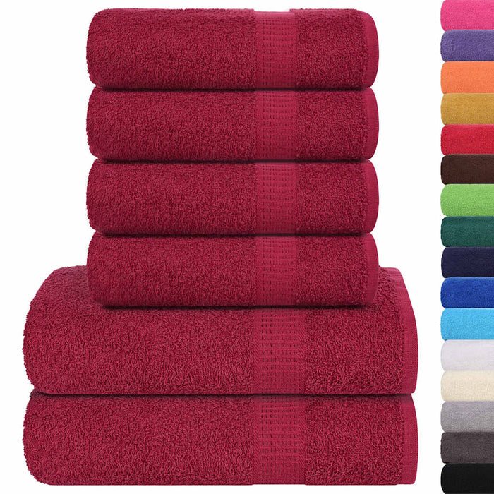 Set Asciugamani 8 pz Bordeaux 360 gsm 100% Cotone