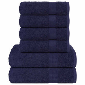 Set Asciugamani 8 pz Blu Navy 360 gsm 100% Cotone