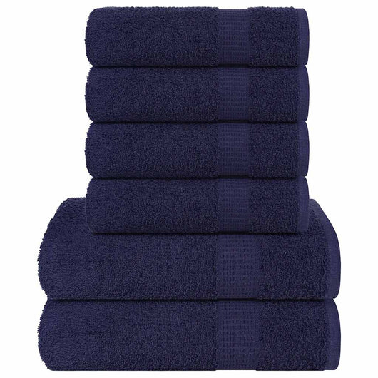Set Asciugamani 8 pz Blu Navy 360 gsm 100% Cotone