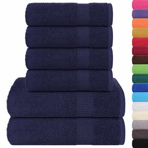 Set Asciugamani 8 pz Blu Navy 360 gsm 100% Cotone