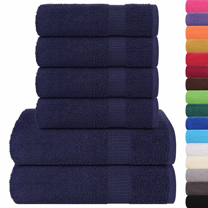 Set Asciugamani 8 pz Blu Navy 360 gsm 100% Cotone