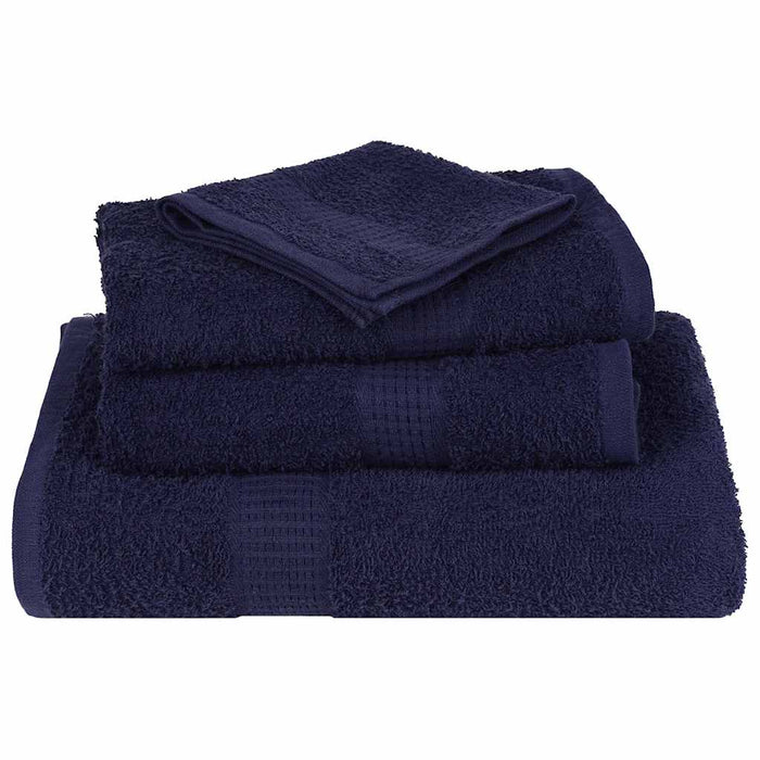 Set Asciugamani 8 pz Blu Navy 360 gsm 100% Cotone