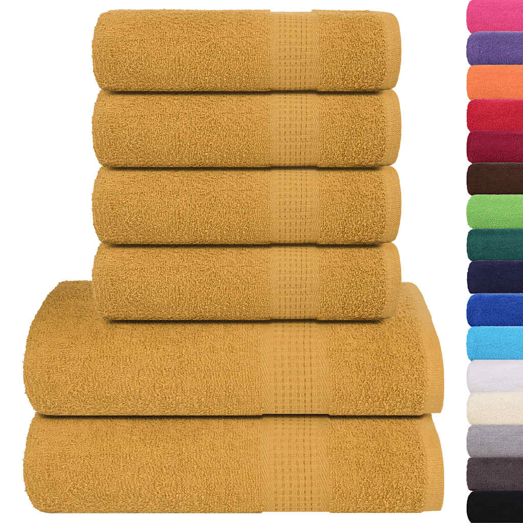 vidaXL Set Asciugamani 8 pz Oro 360 gsm 100% Cotone