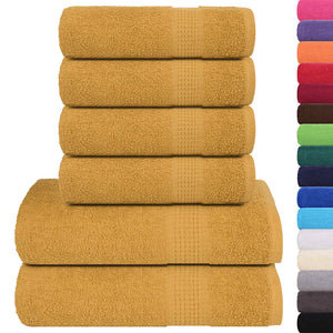 vidaXL Set Asciugamani 8 pz Oro 360 gsm 100% Cotone