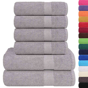 vidaXL Set Asciugamani 6 pz Grigio 360 gsm 100% Cotone