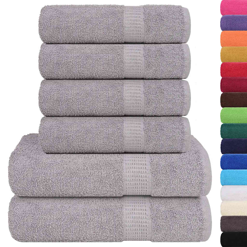 vidaXL Set Asciugamani 6 pz Grigio 360 gsm 100% Cotone