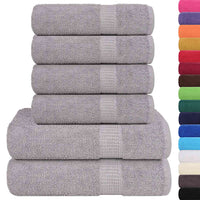 vidaXL Set Asciugamani 6 pz Grigio 360 gsm 100% Cotone