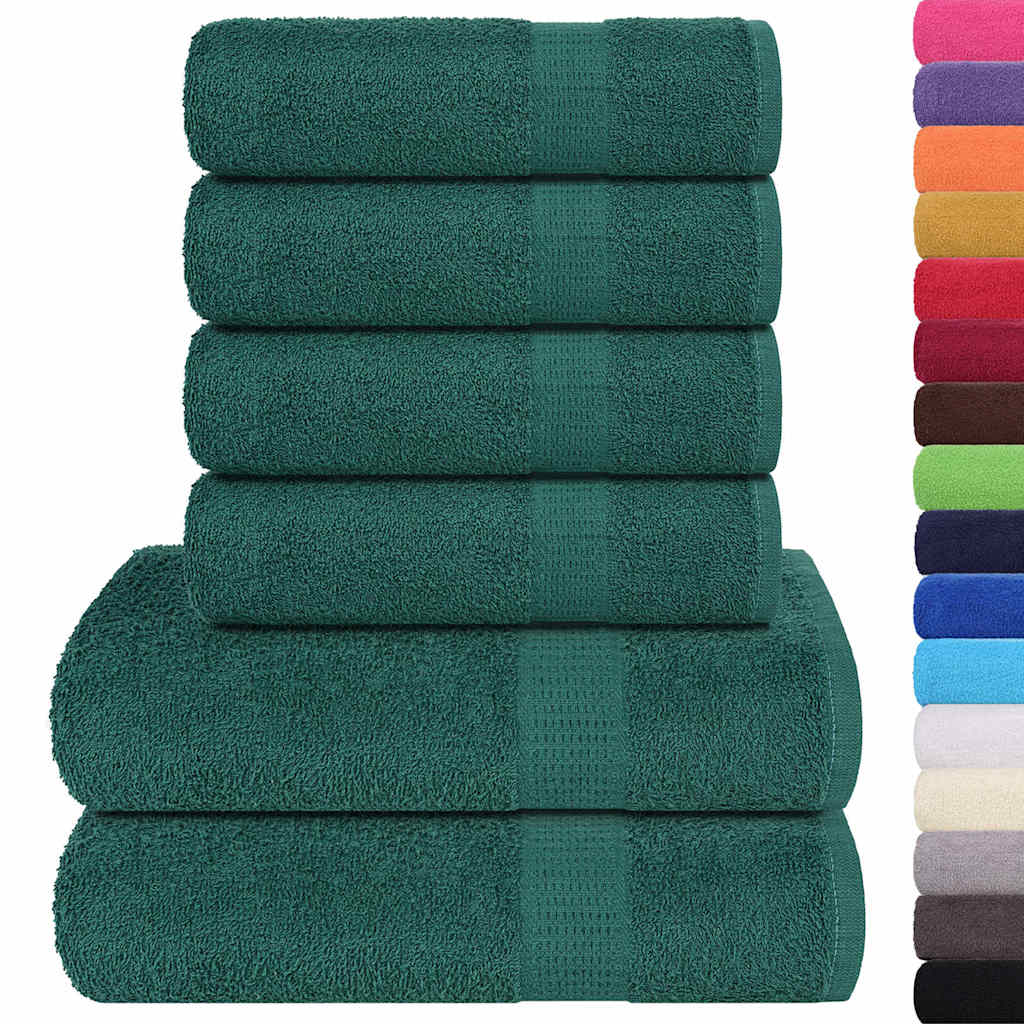 Set Asciugamani 6 pz Verdi 360 gsm 100% Cotone 137086