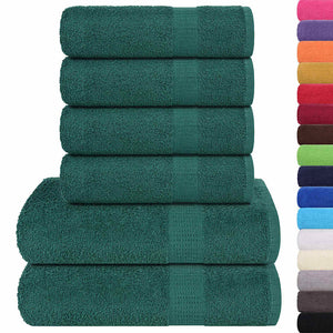 Set Asciugamani 6 pz Verdi 360 gsm 100% Cotone 137086