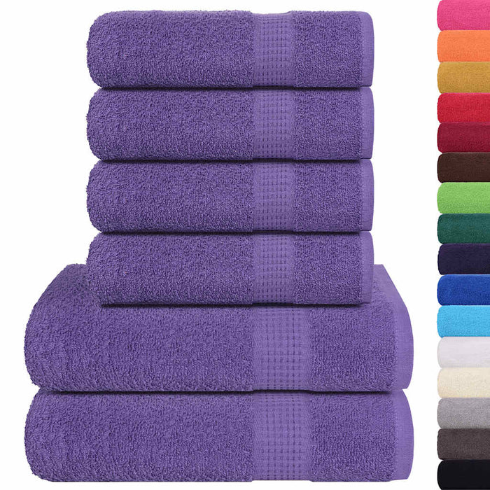 Set Asciugamani 6 pz Viola 360 gsm 100% Cotone 137087