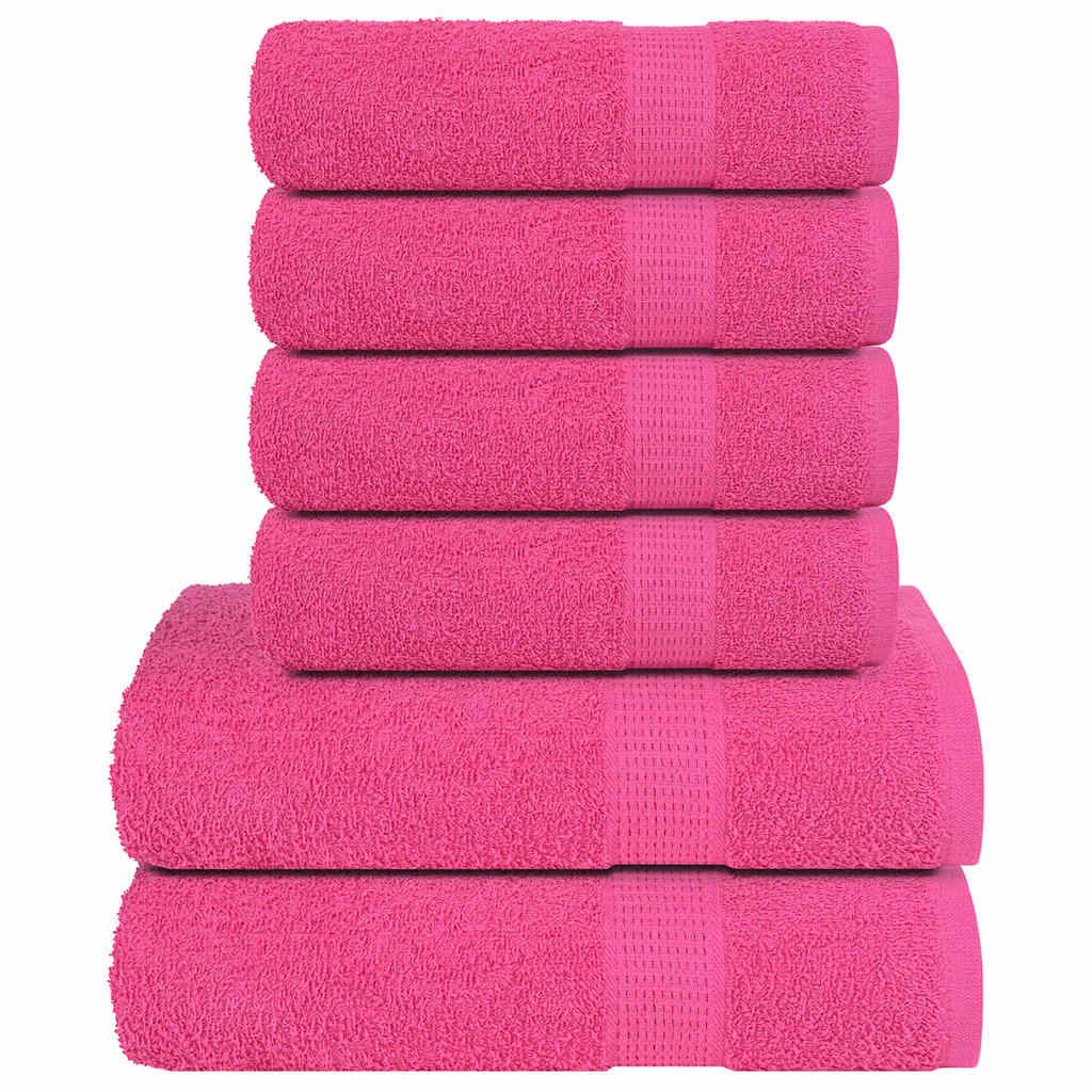 Set Asciugamani 6 pz Rosa 360 gsm 100% Cotone