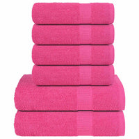 Set Asciugamani 6 pz Rosa 360 gsm 100% Cotone
