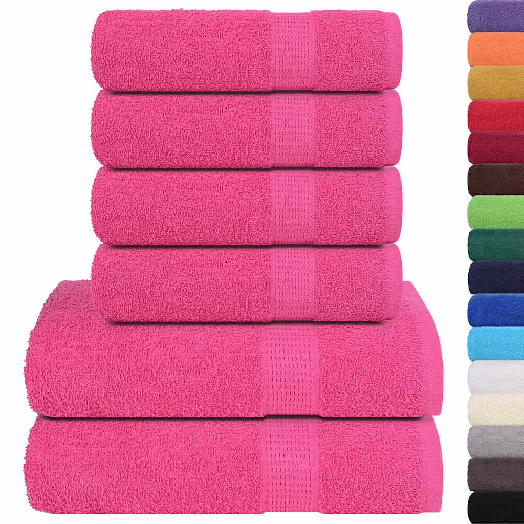 Set Asciugamani 6 pz Rosa 360 gsm 100% Cotone
