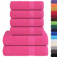 Set Asciugamani 6 pz Rosa 360 gsm 100% Cotone