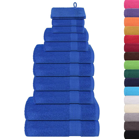 vidaXL Set Asciugamani 12 pz Blu 360 gsm 100% Cotone