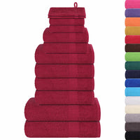 Set Asciugamani 12 pz Bordeaux 360 gsm 100% Cotone 137098