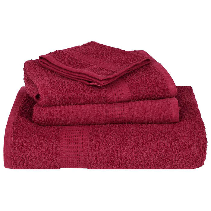 Set Asciugamani 12 pz Bordeaux 360 gsm 100% Cotone 137098