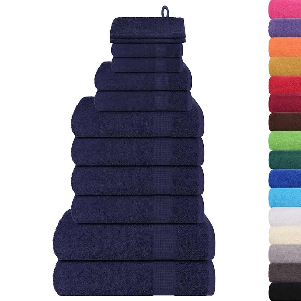 Set Asciugamani 12 pz Blu Navy 360 gsm 100% Cotone 137100