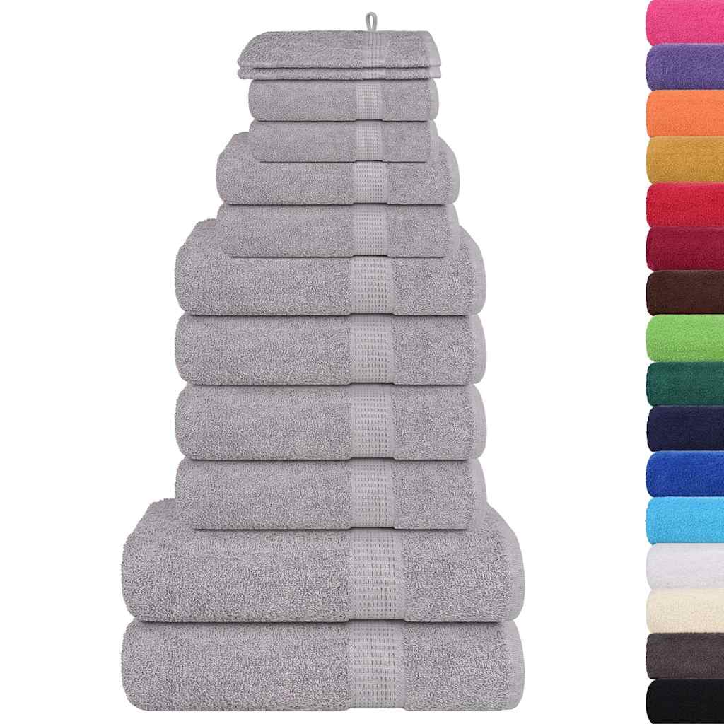 vidaXL Set Asciugamani 12 pz Grigio 360 gsm 100% Cotone
