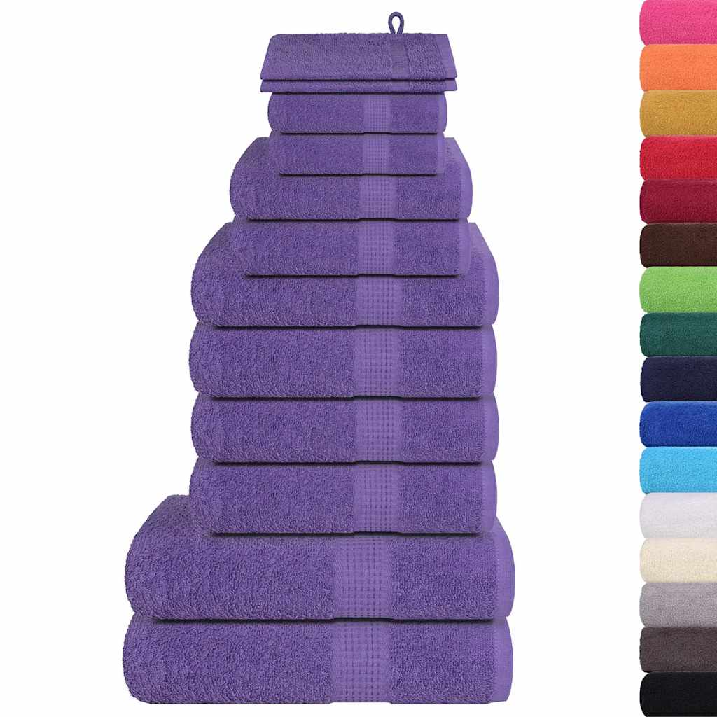 vidaXL Set Asciugamani 12 pz Viola 360 gsm 100% Cotone