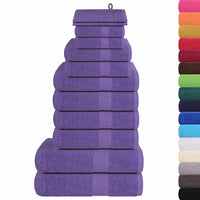 vidaXL Set Asciugamani 12 pz Viola 360 gsm 100% Cotone