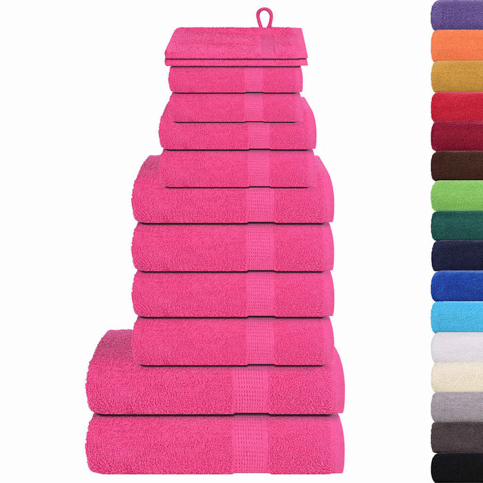 vidaXL Set Asciugamani 12 pz Rosa 360 gsm 100% Cotone