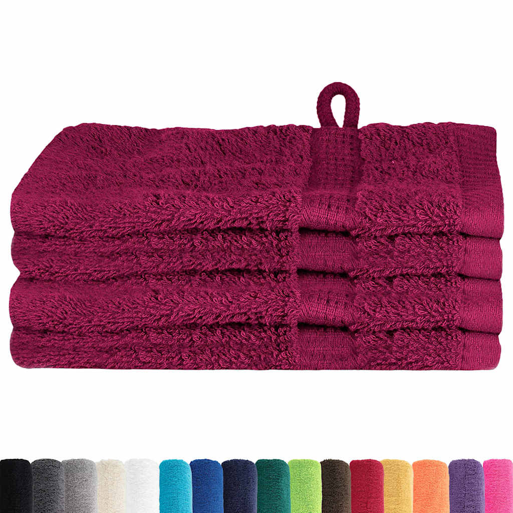 vidaXL Panni per il viso SOLUND 4 pcs Bordò Cotone