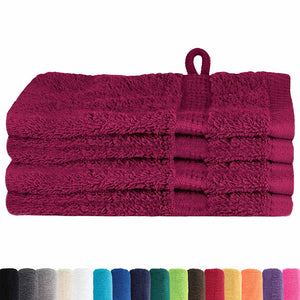 vidaXL Panni per il viso SOLUND 4 pcs Bordò Cotone