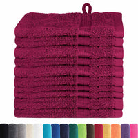 vidaXL Panni per il viso SOLUND 10 pcs Bordò Cotone