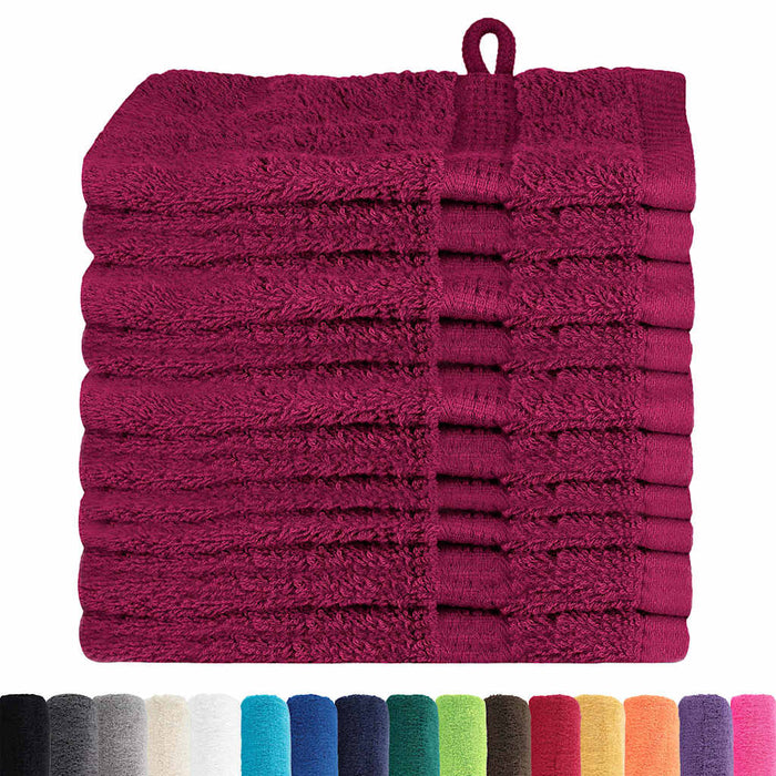 vidaXL Panni per il viso SOLUND 10 pcs Bordò Cotone