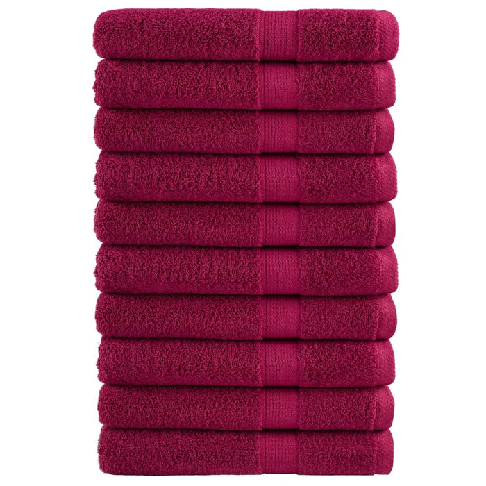 Asciugamani Sauna SOLUND 10 pz Bordeaux 80x200cm 600gsm