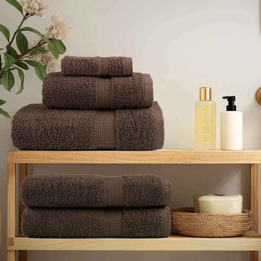 vidaXL Panni per il viso SOLUND 2 pcs Marrone Cotone