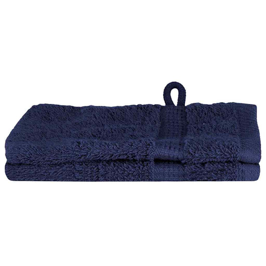 vidaXL Panni per il viso SOLUND 2 pcs Blu marino Cotone